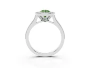 Pear-Shaped Halo Engagement Ring Setting for a Fancy Green Lab-Grown Diamond | Sterling Silver - Design NV-24721