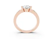 Oval Tension Style Engagement Ring Setting | Flush Set Accents | Rose Gold