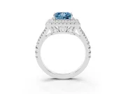 Princess Cut Halo Engagement Ring Setting for a Fancy Blue Lab-Grown Diamond | White Gold - Design NV-24799