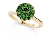 Round Cathedral Solitaire Engagement Ring Setting for a Fancy Green Lab-Grown Diamond | Tulip Gallery | Yellow Gold