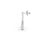 Round and Pear Lab-Grown Diamond Open Circle Dangle Earrings | Graduated Pear Fringe | Platinum