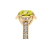 Cushion Cut Floral Pavé Engagement Ring Setting for a Fancy Yellow Lab-Grown Diamond | Yellow Gold