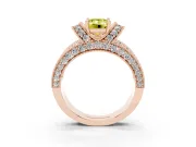 Emerald Cut Vintage Pave Engagement Ring Setting for a Fancy Yellow Lab-Grown Diamond | Milgrain Edges | Rose Gold