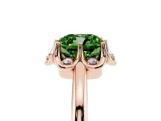 Cushion Cut Petal Halo Engagement Ring Setting for a Fancy Green Lab-Grown Diamond | Rose Gold