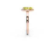 Oval Thin Halo Engagement Ring Setting for a Fancy Yellow Lab-Grown Diamond | Plain Band | Rose Gold