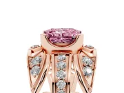 Radiant Cut Art Deco Engagement Ring Setting for a Fancy Pink Lab-Grown Diamond | Rose Gold