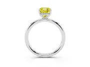 Cushion Cut Hidden Halo Ring Setting for a Fancy Yellow Lab-Grown Diamond | Sterling Silver