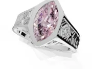 Marquise Bezel Engagement Ring Setting for a Fancy Pink Lab-Grown Diamond | Engraved Band | Platinum