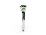 Heart-Shaped Three Stone Engagement Ring Setting for a Fancy Green Lab-Grown Diamond | Plain Squared Band | White Gold