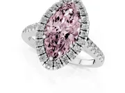 Marquise Raised Halo Engagement Ring Setting for a Fancy Pink Lab-Grown Diamond | Platinum