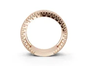 Round Lab-Grown Diamond Wide Pavé Wedding Band | Milgrain Edges | Rose Gold