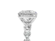Radiant Cut Graduated Side Stone Engagement Ring Setting | Individually Seated | White Gold