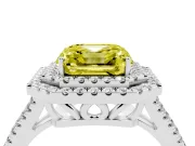 Asscher Cut Halo Engagement Ring Setting for a Fancy Yellow Lab-Grown Diamond | White Gold - Design NV-24799