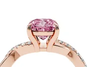 Cushion Cut Twist Engagement Ring Setting for a Fancy Pink Lab-Grown Diamond | Rose Gold