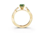 Emerald Cut Floral Vine Engagement Ring Setting for a Fancy Green Lab-Grown Diamond | Yellow Gold