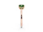Fancy Green Princess Cut Diamond Solitaire Ring Set in Rose gold with Cathedral Band and Prong Setting