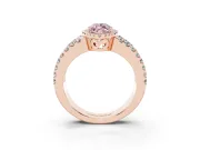 Marquise Halo Split Shank Engagement Ring Setting for a Fancy Pink Lab-Grown Diamond | Rose Gold