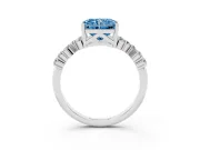 Radiant Cut Accented Engagement Ring Setting for a Fancy Blue Lab-Grown Diamond | Sterling Silver