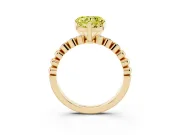 Heart-Shaped Beaded Engagement Ring Setting for a Fancy Yellow Lab-Grown Diamond | Yellow Gold