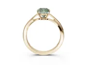 Cushion Cut Bypass Solitaire Engagement Ring Setting for a Fancy Green Lab-Grown Diamond | Yellow Gold