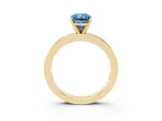 Radiant Cut Channel Set Engagement Ring Setting for a Fancy Blue Lab-Grown Diamond | Yellow Gold
