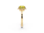 Cushion Cut Petal Halo Engagement Ring Setting for a Fancy Yellow Lab-Grown Diamond | Yellow Gold