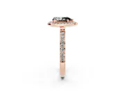 Pear-Shaped Bezel-Rim Halo Engagement Ring Setting for a Black Center | Pavé Band | Rose Gold