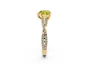 Heart-Shaped Twisted Engagement Ring Setting for a Fancy Yellow Lab-Grown Diamond | Yellow Gold