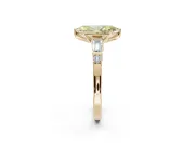 Marquise Tapered Baguette Engagement Ring Setting for a Fancy Yellow Lab-Grown Diamond | Yellow Gold