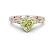 Heart-Shaped Pavé Solitaire Engagement Ring Setting for a Fancy Yellow Lab-Grown Diamond | Crossover Gallery | Rose Gold