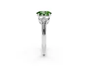 Oval Side Stone Engagement Ring Setting for a Fancy Green Lab-Grown Diamond | Platinum