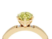 Marquise Vintage Pavé Engagement Ring Setting for a Fancy Yellow Lab-Grown Diamond | Yellow Gold