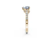 Heart-Shaped Pavé Solitaire Engagement Ring Setting for a Fancy Blue Lab-Grown Diamond | Crossover Gallery | Yellow Gold