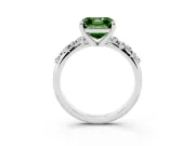 Asscher Cut Graduated Accent Engagement Ring Setting for a Fancy Green Lab-Grown Diamond | Platinum