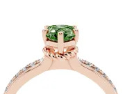 Pear-Shaped Channel Set Engagement Ring Setting for a Fancy Green Lab-Grown Diamond | Rope Collar | Rose Gold