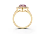 Heart-Shaped Halo Engagement Ring Setting for a Fancy Pink Lab-Grown Diamond | Yellow Gold - Design NV-24719