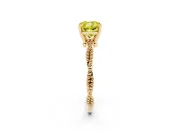 Cushion Cut Twisted Engagement Ring Setting for a Fancy Yellow Lab-Grown Diamond | Beaded Twist | Yellow Gold