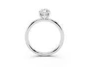Marquise Cut Diamond Solitaire Ring Set in White gold with Thin Band and Prong Setting