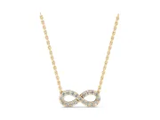 Round Lab-Grown Diamond Pavé Infinity Pendant Necklace | Side Chain Rings | Yellow Gold