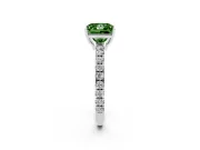 Princess Cut Pave Engagement Ring Setting for a Fancy Green Lab-Grown Diamond | Shared Prong Band | Platinum