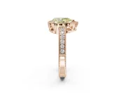 Pear-Shaped Milgrain Halo Engagement Ring Setting for a Fancy Yellow Lab-Grown Diamond | Wide Pavé Band | Rose Gold