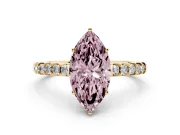 Marquise Engagement Ring Setting for a Fancy Pink Lab-Grown Diamond | Yellow Gold - Design NV-24649