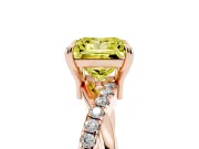 Princess Cut Twist Engagement Ring Setting for a Fancy Yellow Lab-Grown Diamond | Rose Gold