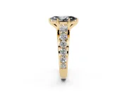 Marquise Graduated Engagement Ring Setting for a Black Center | Yellow Gold