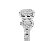 Cushion Cut Pavé Solitaire Engagement Ring Setting | Crossover Gallery | Sterling Silver
