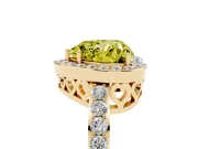Heart-Shaped Halo Pave Engagement Ring Setting for a Fancy Yellow Lab-Grown Diamond | Heart Cutout Gallery | Yellow Gold