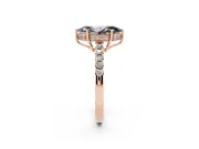 Marquise Hidden Halo Engagement Ring Setting for a Black Center | Rose Gold