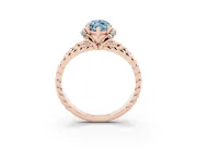 Marquise Rope Split Shank Engagement Ring Setting for a Fancy Blue Lab-Grown Diamond | Rose Gold