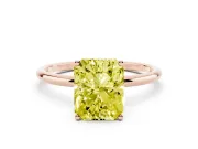 Radiant Cut Engagement Ring Setting for a Fancy Yellow Lab-Grown Diamond | Rose Gold - Design NV-24609