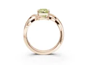 Radiant Cut Bypass Solitaire Engagement Ring Setting for a Fancy Yellow Lab-Grown Diamond | Pavé Strands | Rose Gold